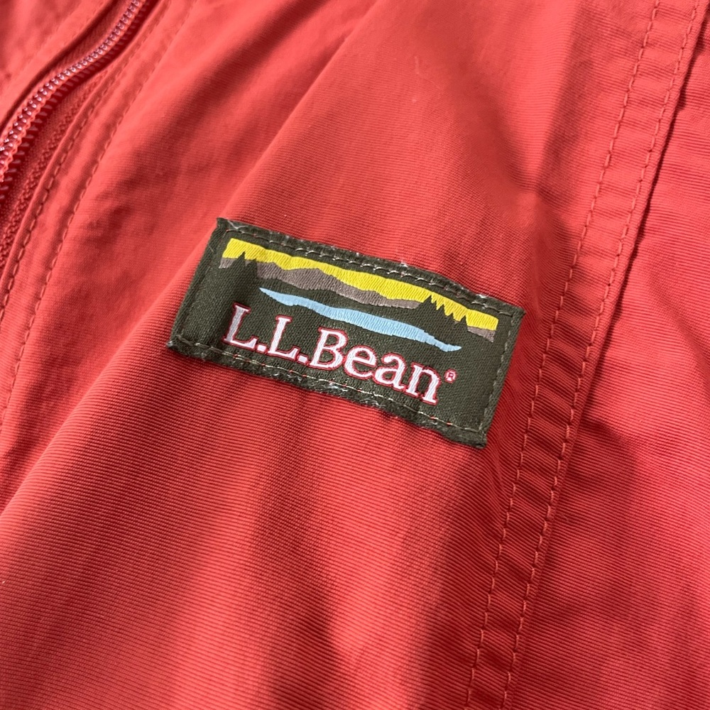 L.L. Bean Two-Tone Red Jacket with Hood - Picture 4 of 5